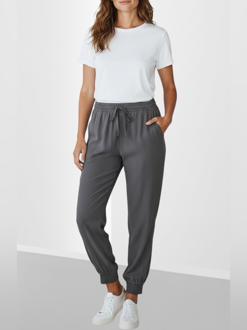 Anthropology Cloth & Stone Grey Relaxed Elastic-Waist Jogger Pants Women’s Small